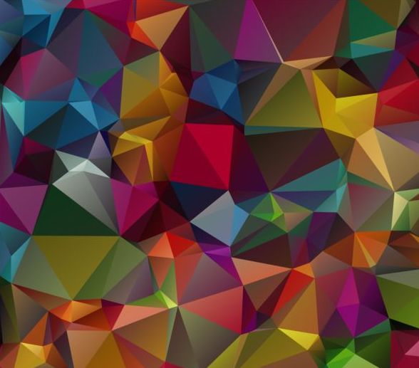 Colorful polygon geometric background shiny vector 04