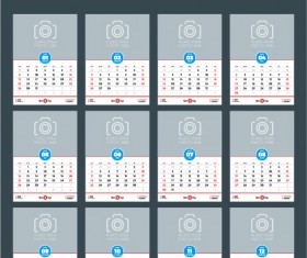 Common 2017 Wall Calendar template vector 05