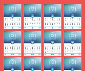 Common 2017 Wall Calendar template vector 11