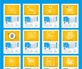 Common 2017 Wall Calendar template vector 14