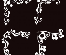 Corner ornaments white styles vectors 02