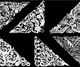 Corner ornaments white styles vectors 03