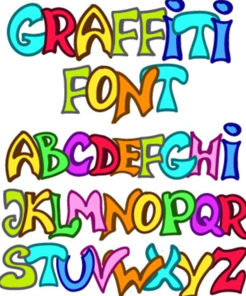 Craffiti fonts alphabet vector