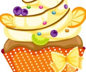 Cute fruit cake vectors