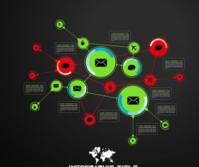 Dark chart infographic design vectors 02