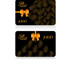 Dark gift card with golden bow vector tamplate 06