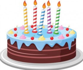 Delicious birthday cake with candle vectors 05 free download