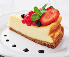 Delicious fruit cheese cake Stock Photo
