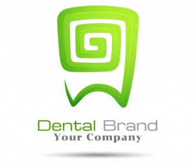 Dental drand abstract logo green vector