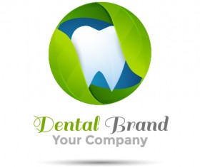 Dental drand logo green vector