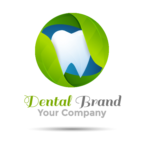 Dental drand logo green vector