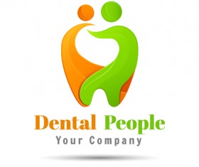 Dental with people logo design vector