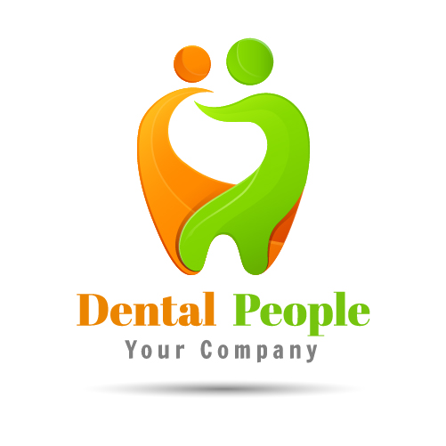 Dental with people logo design vector