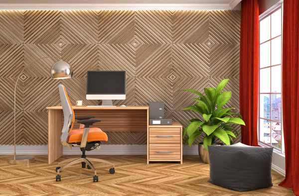 Diamond-shaped walls and work desk HD picture 01