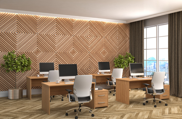 Diamond-shaped walls and work desk HD picture 02