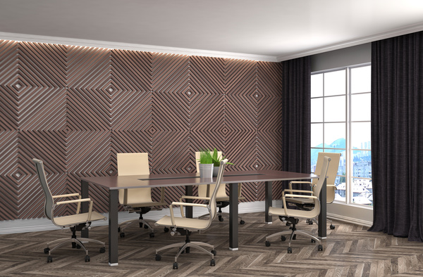 Diamond-shaped walls and work desk HD picture 03