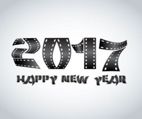 Dilm with New Year 2017 vector background
