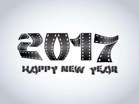 Dilm with New Year 2017 vector background