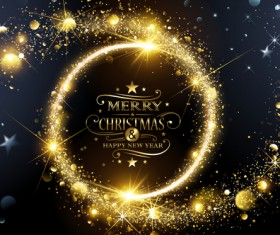 Dream golden christmas with new year background vector