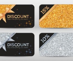 Duscount card template with beautiful bow vector 04