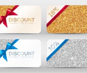 Duscount card template with beautiful bow vector 05