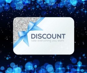 Duscount card with blue abstract background vector