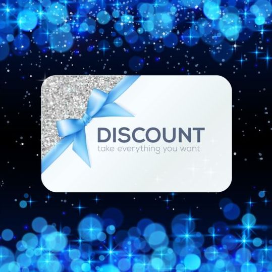 Duscount card with blue abstract background vector