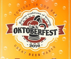 Fashion beer poster vector template 01