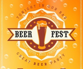 Fashion beer poster vector template 05