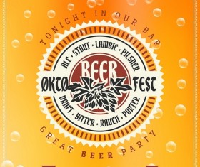 Fashion beer poster vector template 06