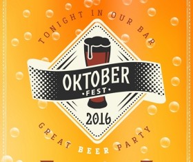 Fashion beer poster vector template 07