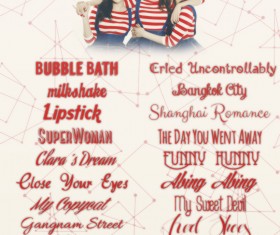 Fashion holiday fonts set