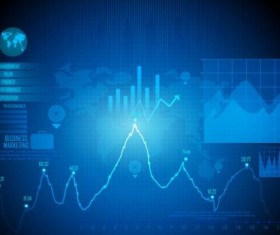 Financial chart diagram with infographic vector 01