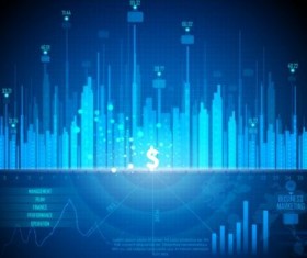 Financial chart diagram with infographic vector 02