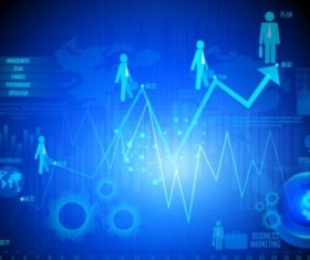 Financial chart diagram with infographic vector 04