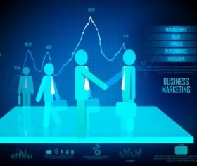 Financial chart diagram with infographic vector 05
