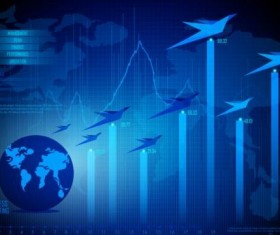 Financial chart diagram with infographic vector 06