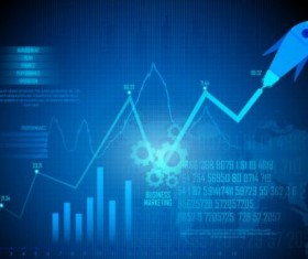 Financial chart diagram with infographic vector 07
