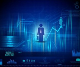 Financial chart diagram with infographic vector 08