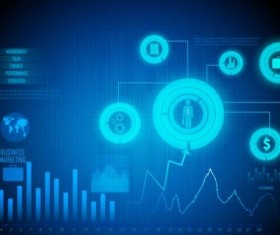 Financial chart diagram with infographic vector 10
