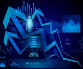 Financial chart diagram with infographic vector 11