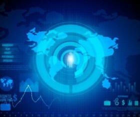 Financial chart diagram with infographic vector 12