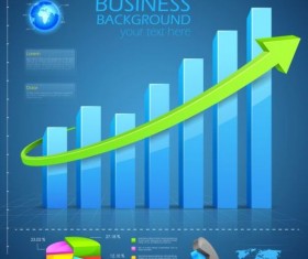 Financial chart diagram with infographic vector 18