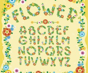 Flower alphabets with frame vectors