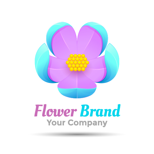 Flower brand logo design vector