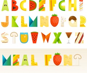 Food alphabets vectors design