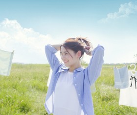 Fresh Girl Outdoor Photo Album Stock Photo 04