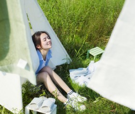 Fresh Girl Outdoor Photo Album Stock Photo 06