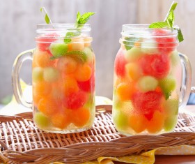 Fresh fruit pudding Stock Photo