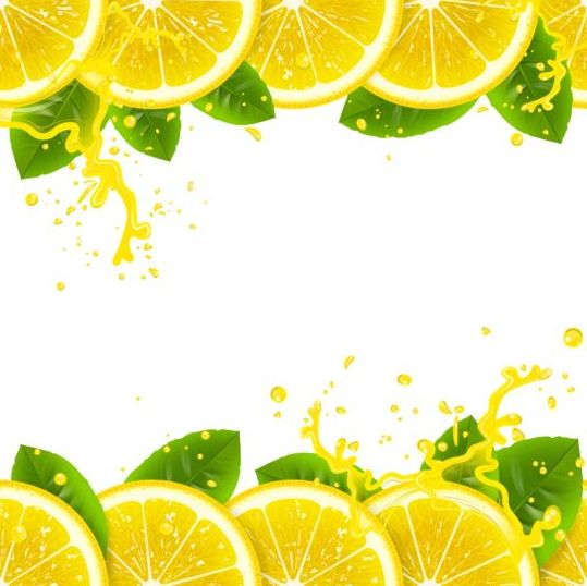 Fresh lemons juice vector background